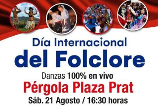 COFUNAP Conjunto Folclórico Unap, participará en muestra de danzas en vivo con motivo del Dia Internacional del Folclore, en la Pérgola Plaza Prat