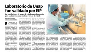 Laboratorio de la UNAP fue validado por el ISP