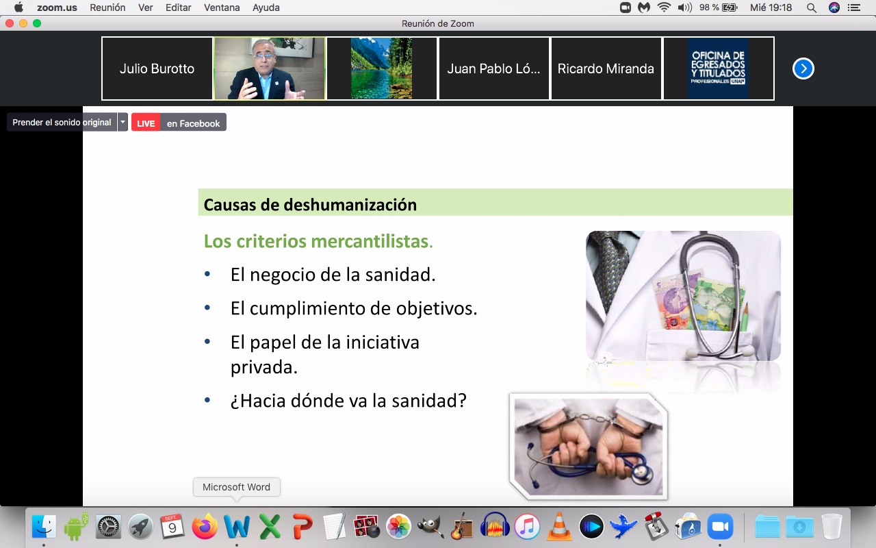 Se realiza charla online sobre la humanización de los profesionales de la salud en la Universidad Arturo Prat