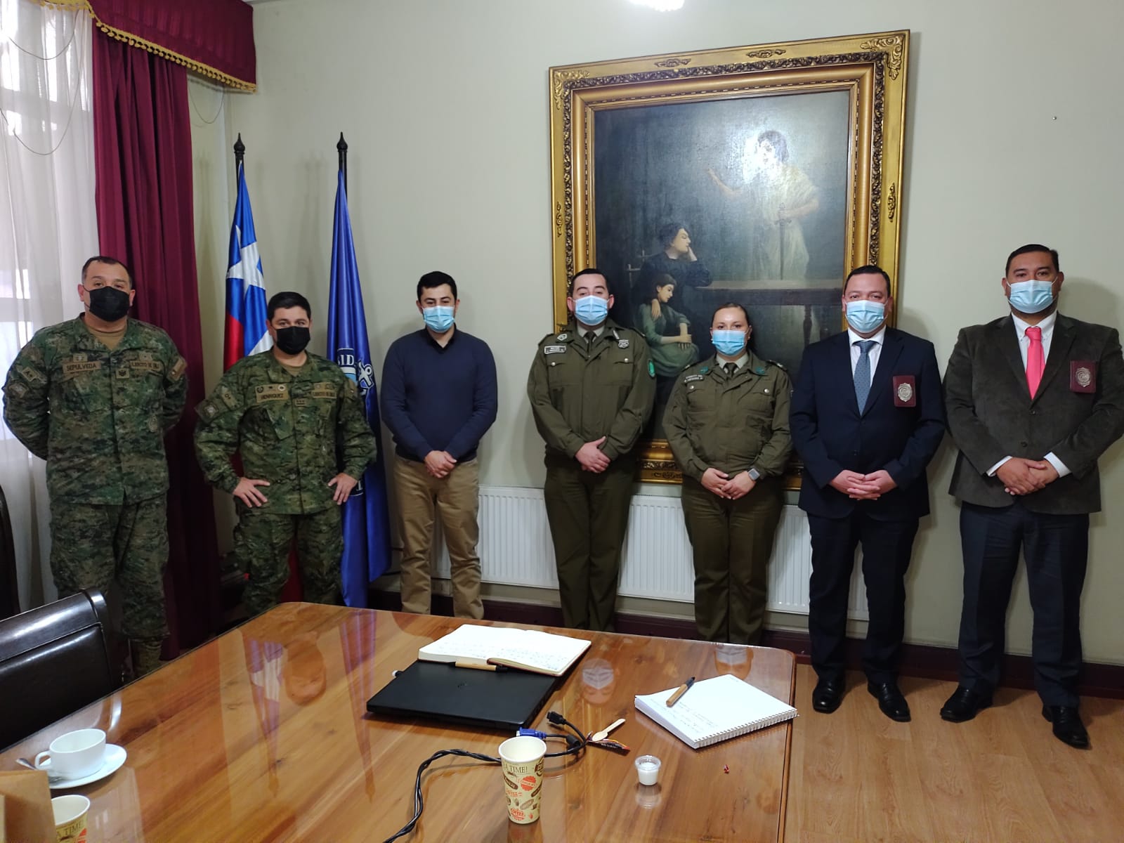 Director de UNAP Sede Victoria sostiene primer encuentro protocolar presencial con representantes del Ejército, Carabineros y PDI