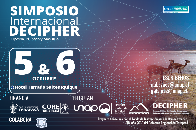 UNAP realizará Pre- Simposio y 3er Simposio Internacional Dechipher: “Hipoxia, Pulmón y más allá”